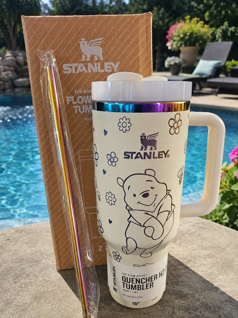 Stanley x Winnie The Pooh Etched 40oz Quencher Tumbler With LMTD edition Straw